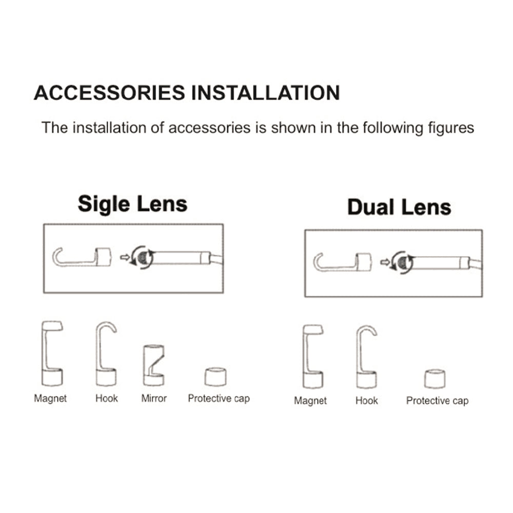 M50 5m Hard Wire 1080P HD Industrial Endoscope 8mm Lens 5inch IPS Screen Borescope IP67 Waterproof Snake Camera with 6 LED Lights - Blue