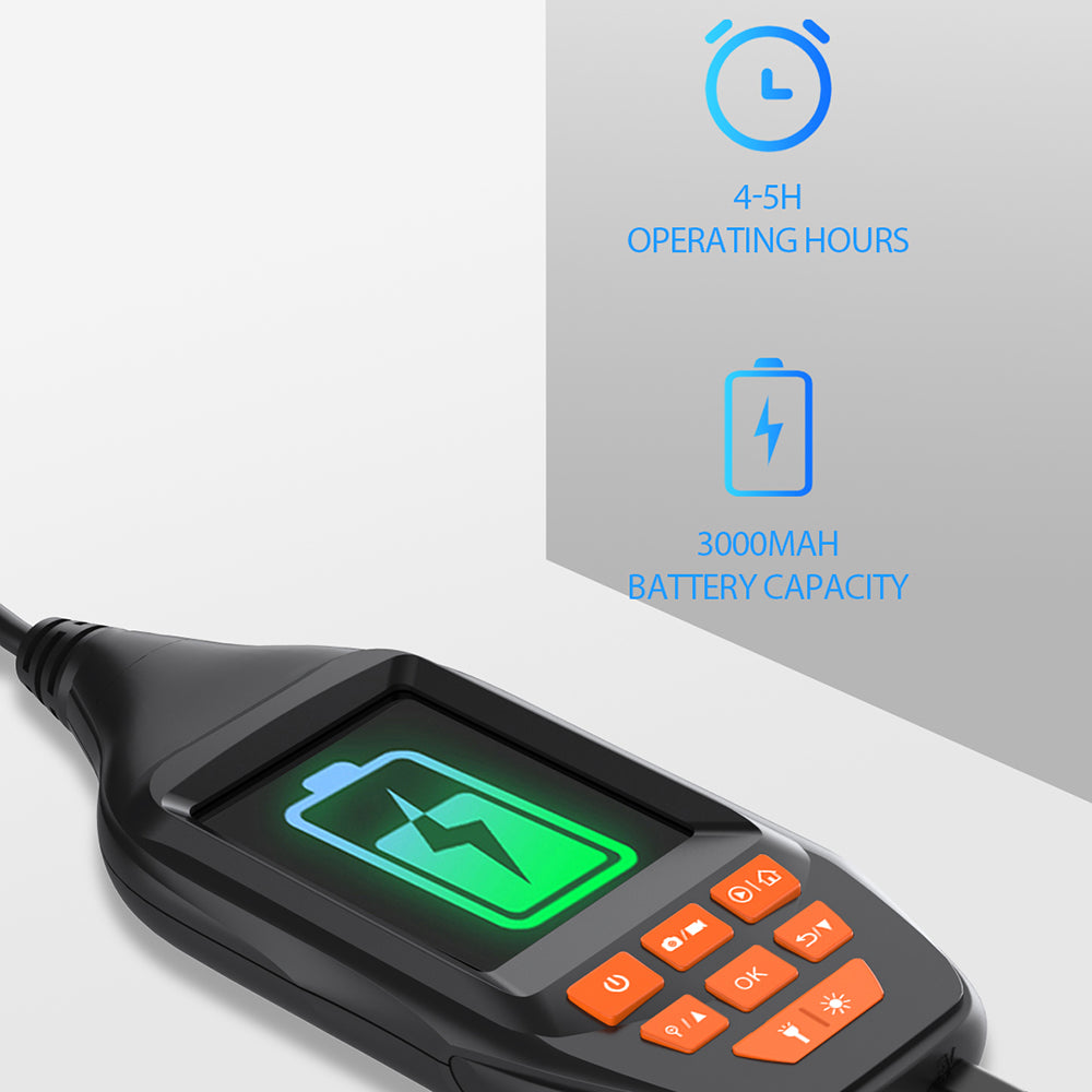 M30 1m Wire 8mm Dual-Lens 3inch Screen Endoscope Camera 7-LED Waterproof Industrial Borescope