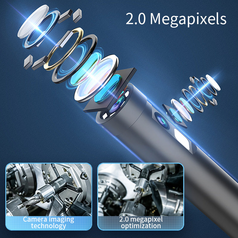 W300 1m Wire 8mm Dual Lens Endoscope IP67 Waterproof 1080P Borescope Inspection Camera for iOS Android