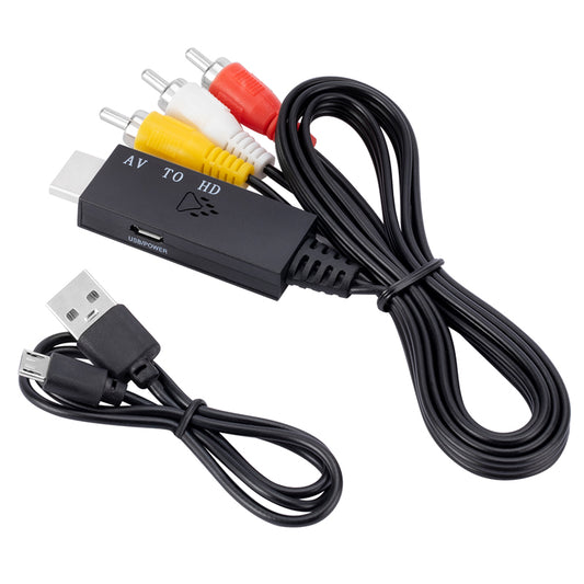1m RCA to HDMI Converter AV 3-Lotus AV to HDMI Cable Adapter Game Set-Top Box AV Adapter Cable