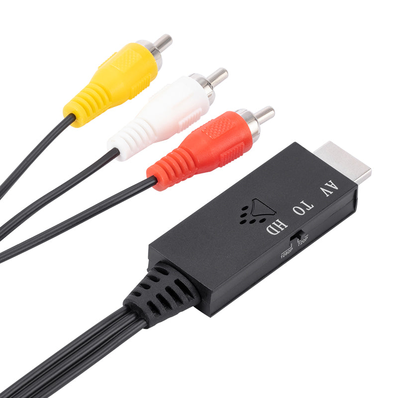 1m RCA to HDMI Converter AV 3-Lotus AV to HDMI Cable Adapter Game Set-Top Box AV Adapter Cable