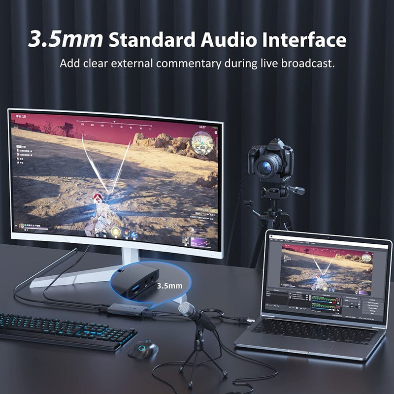 HC-337 For PS5 / Projector USB 3.0 Video Capture Card 4K 60hz HDMI-compatible HD Video Recorder