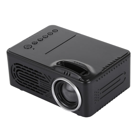 RD814 600 Lumens 320x240 Home Theater LED Projector with Remote Control, Support AV & USB & TF (Black)