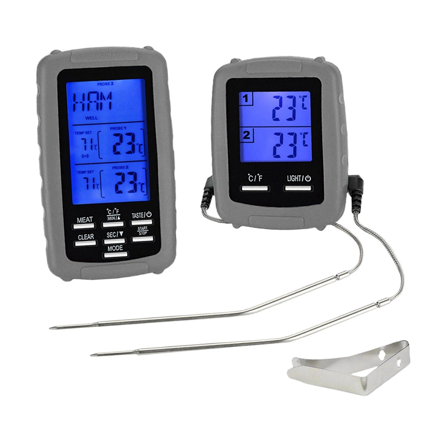 BBQ Food Thermometer Barbecue Baking Fry Chef Cooking Instant Read Gray