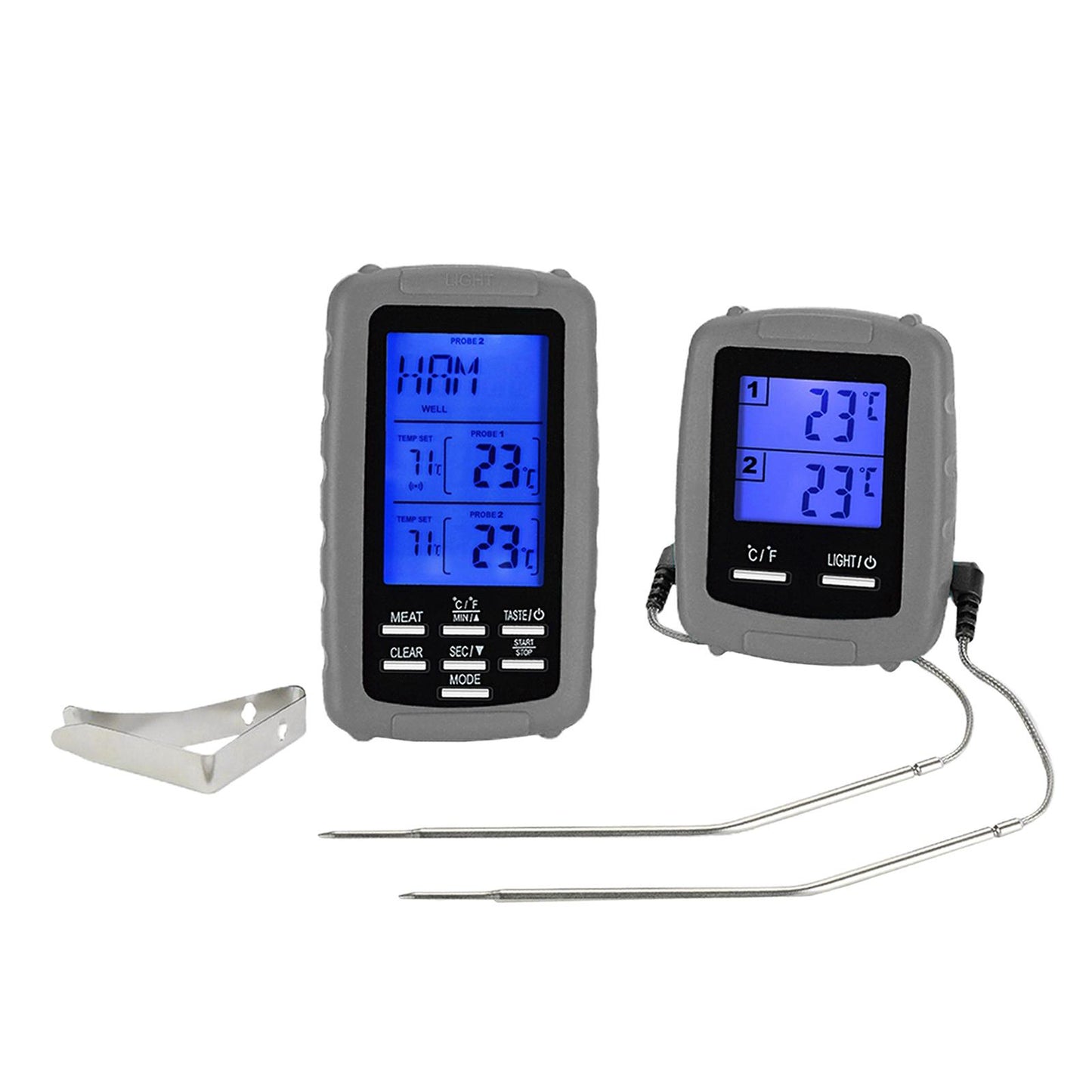 BBQ Food Thermometer Barbecue Baking Fry Chef Cooking Instant Read Gray