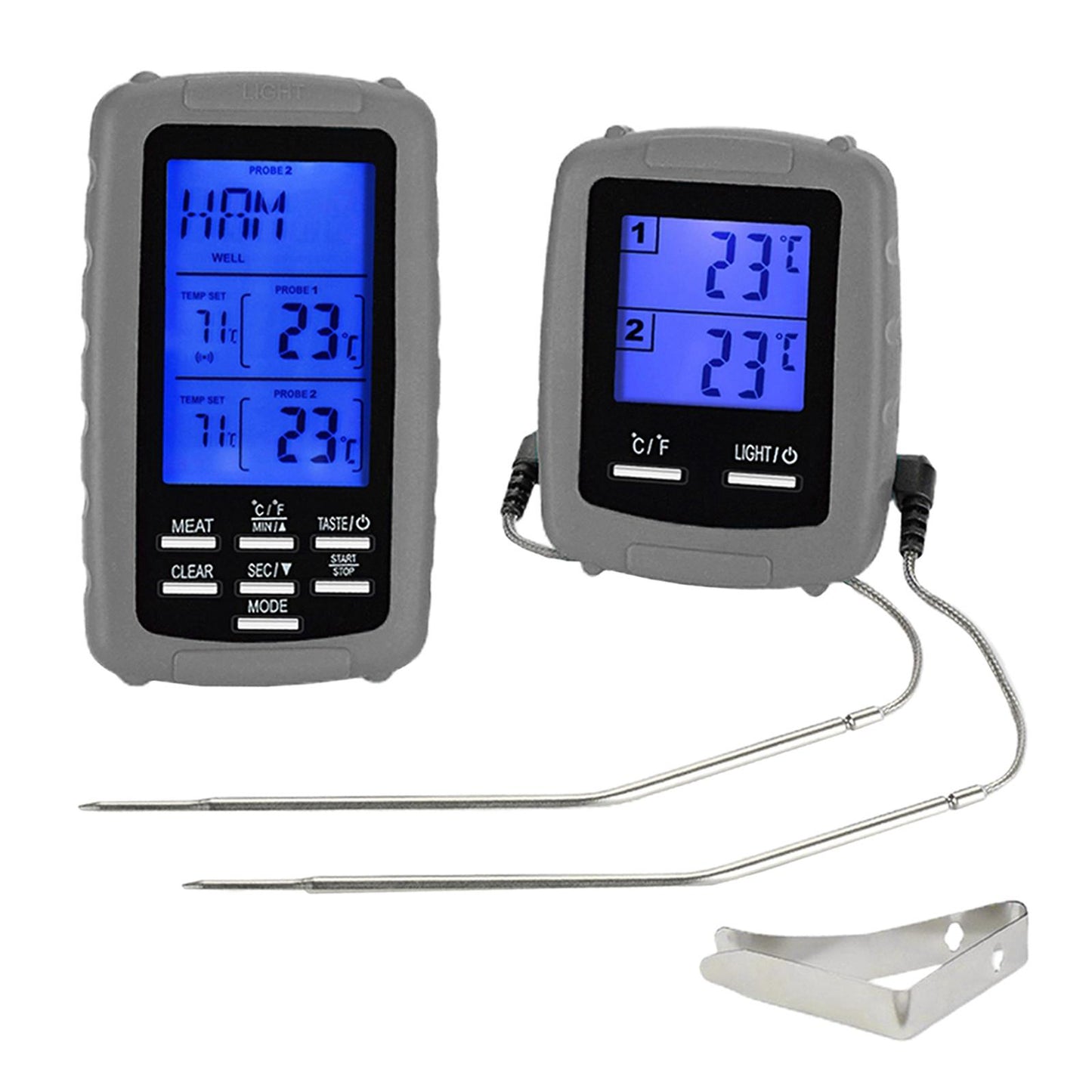 BBQ Food Thermometer Barbecue Baking Fry Chef Cooking Instant Read Gray