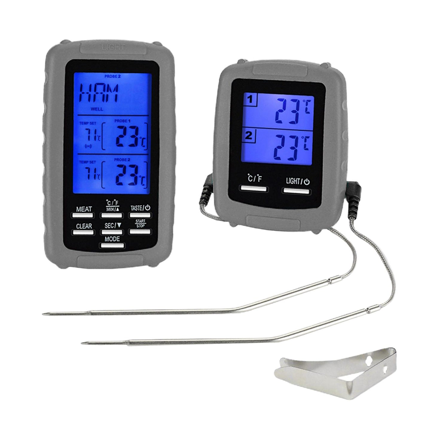 BBQ Food Thermometer Barbecue Baking Fry Chef Cooking Instant Read Gray