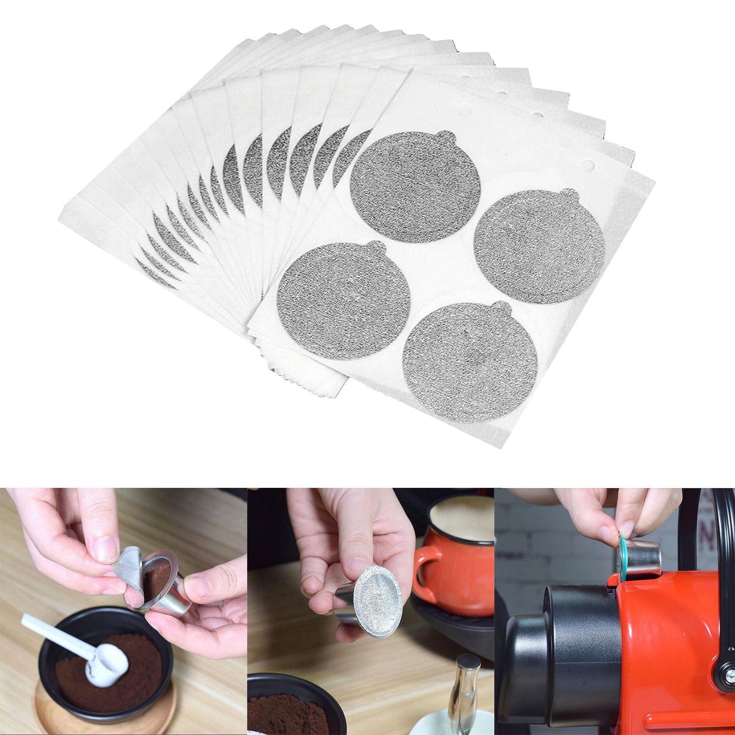 Food Grade Stainless Steel Espresso Coffee Pod Filter Cup Set for Nespresso