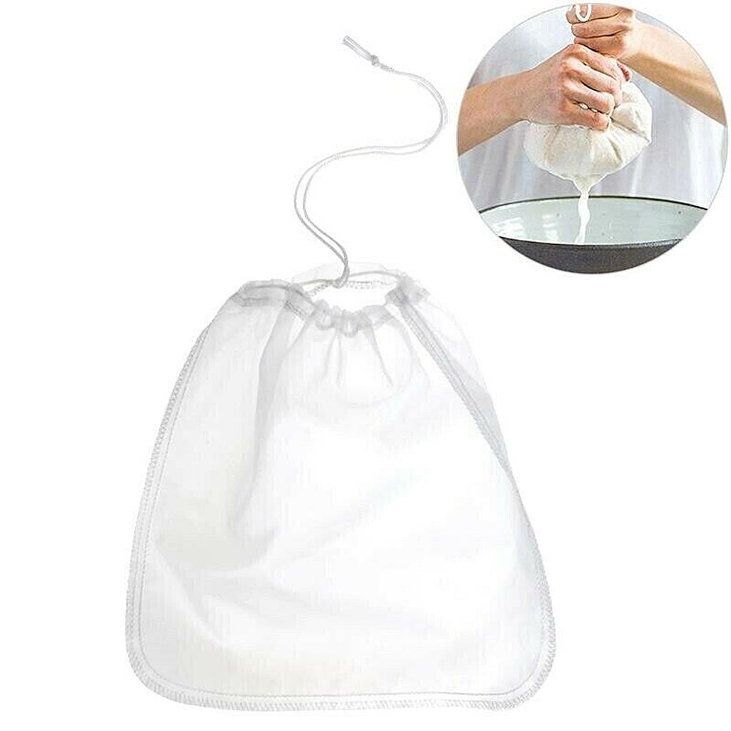 Nut Milk Bags Nylon for Cheese/Tea/Yogurt/Juice/Wine/Soup/Herbs Washable 15x20cm