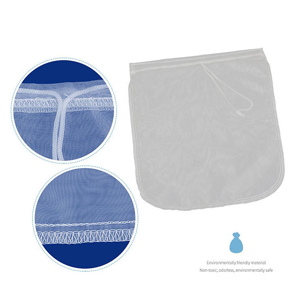 Nut Milk Bags Nylon for Cheese/Tea/Yogurt/Juice/Wine/Soup/Herbs Washable 20x20cm