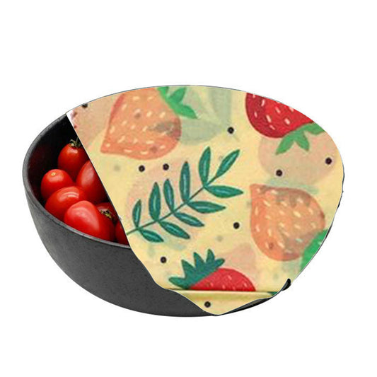4Pcs Reusable Beeswax Food Wraps for Bread Sandwich Bees Wax Strawberry