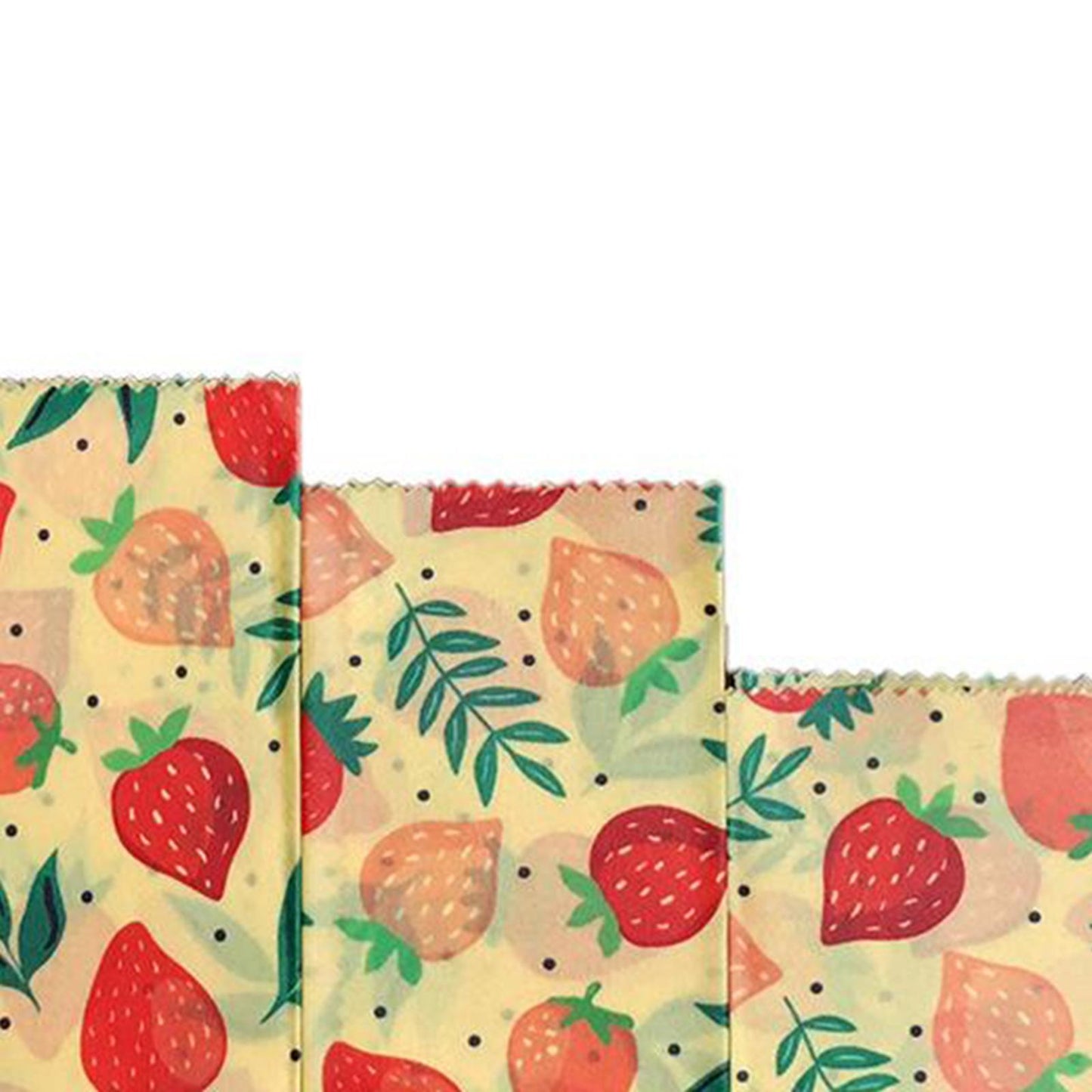 4Pcs Reusable Beeswax Food Wraps for Bread Sandwich Bees Wax Strawberry