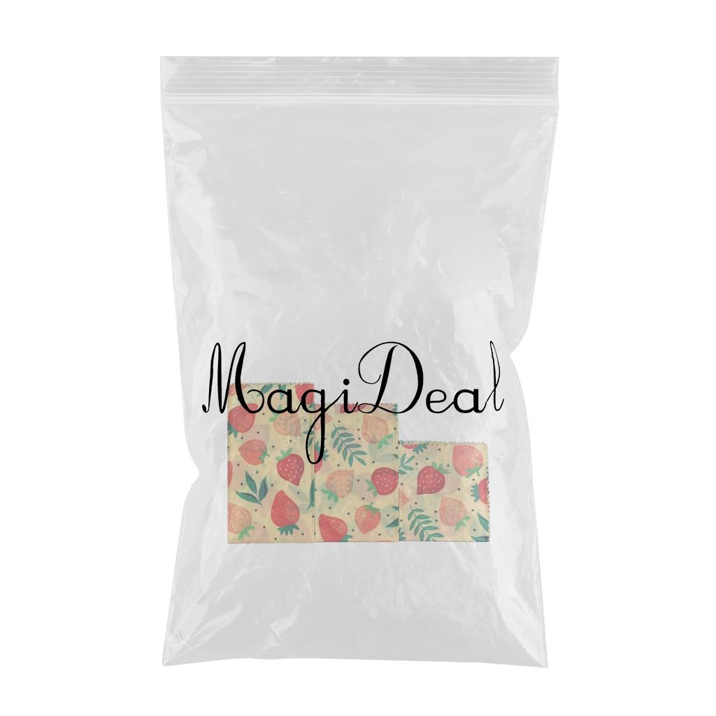 4Pcs Reusable Beeswax Food Wraps for Bread Sandwich Bees Wax Strawberry