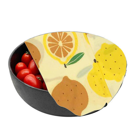 4Pcs Reusable Beeswax Food Wraps for Bread Sandwich Bees Wax Lemon