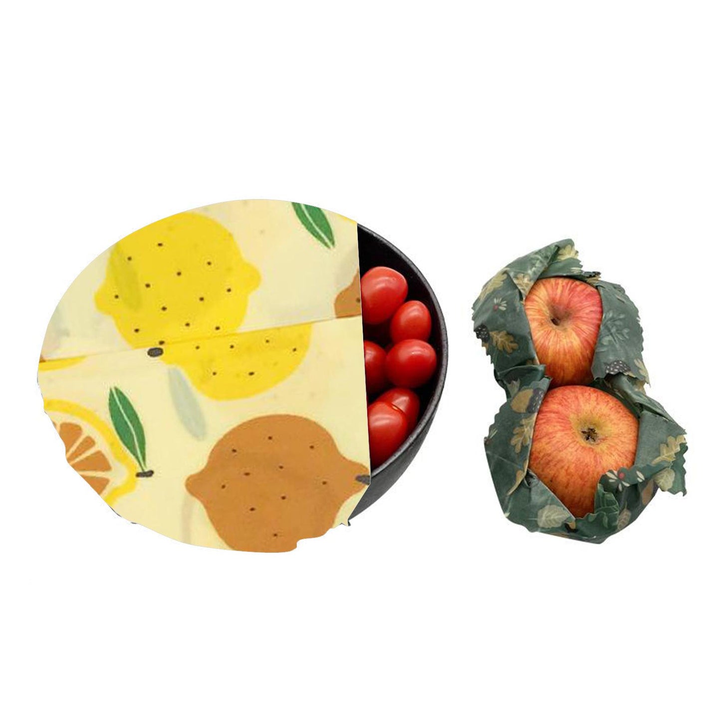 4Pcs Reusable Beeswax Food Wraps for Bread Sandwich Bees Wax Lemon
