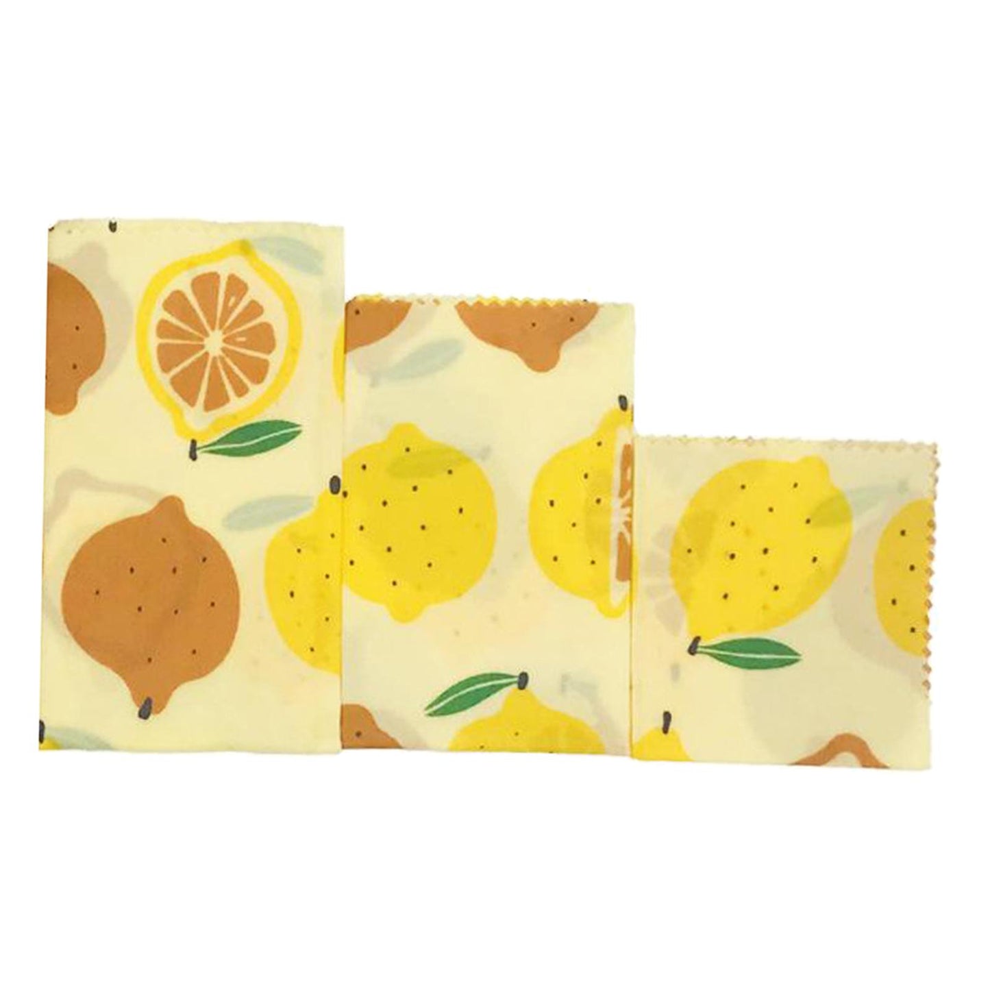 4Pcs Reusable Beeswax Food Wraps for Bread Sandwich Bees Wax Lemon