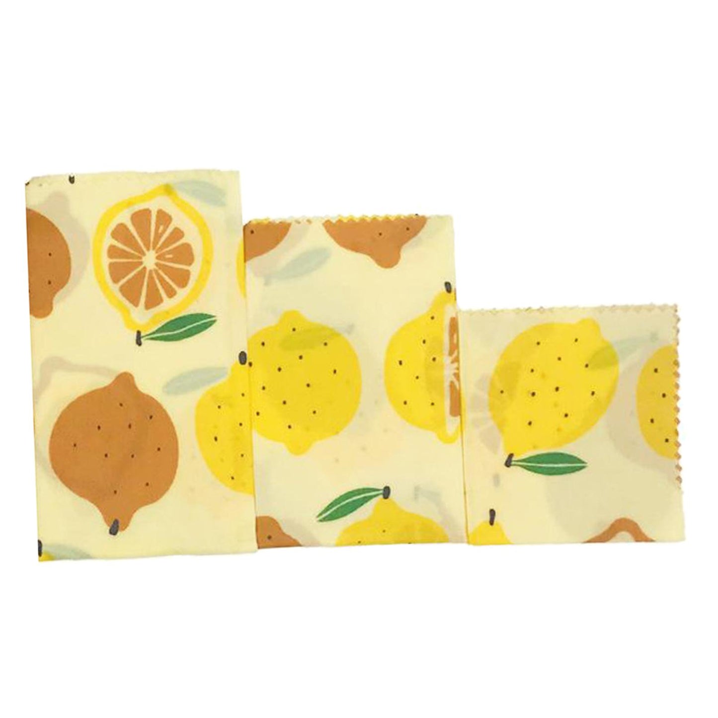 4Pcs Reusable Beeswax Food Wraps for Bread Sandwich Bees Wax Lemon