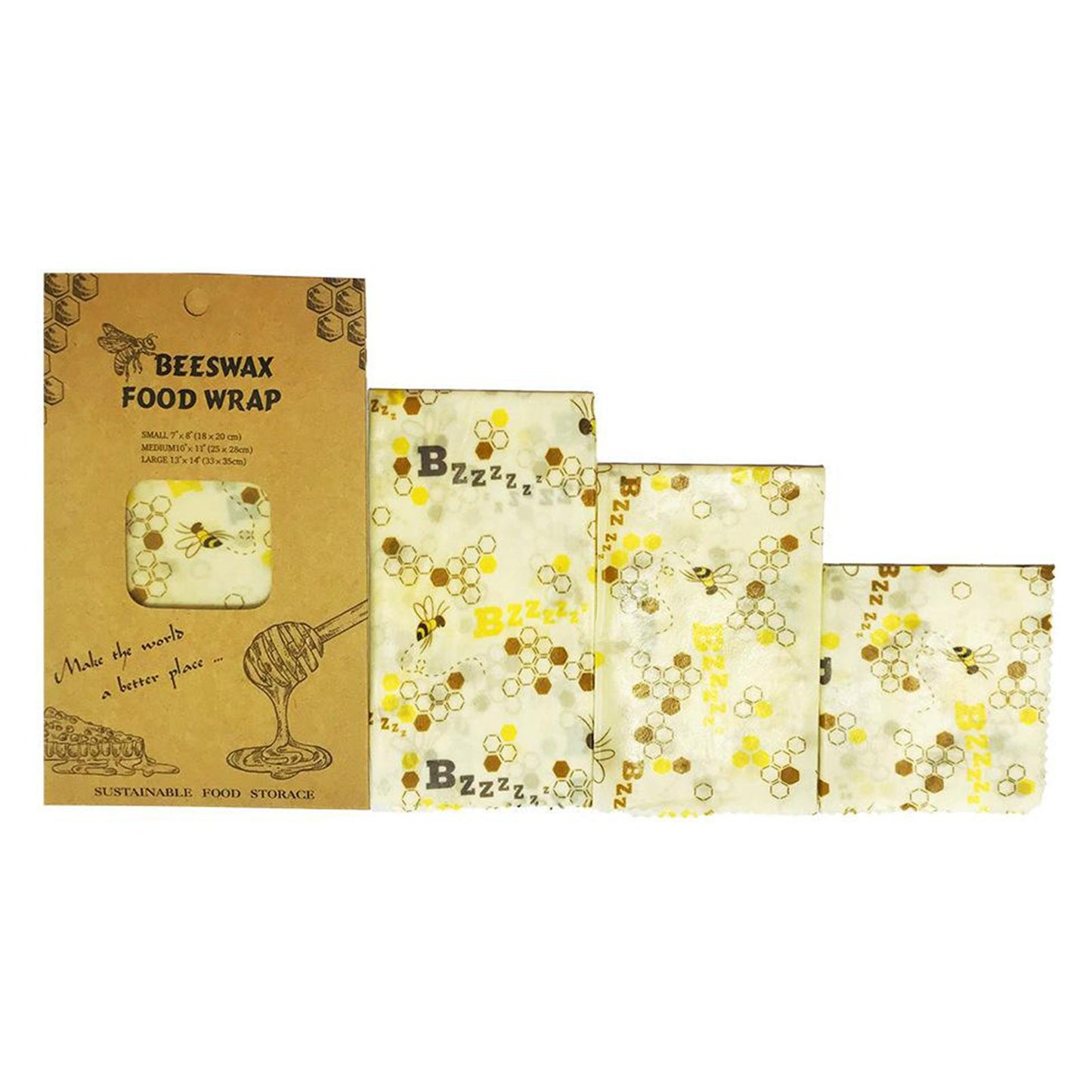 4Pcs Reusable Beeswax Food Wraps for Bread Sandwich Bees Wax Bee