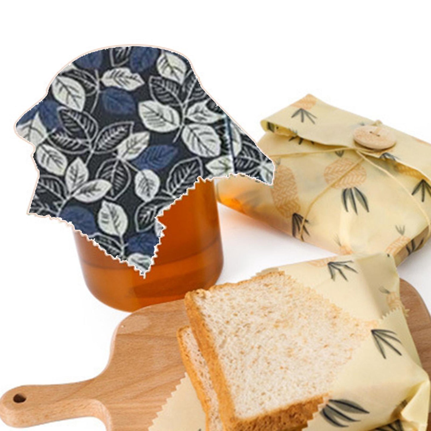4Pcs Reusable Beeswax Food Wraps for Bread Sandwich Bees Wax Tuftybell