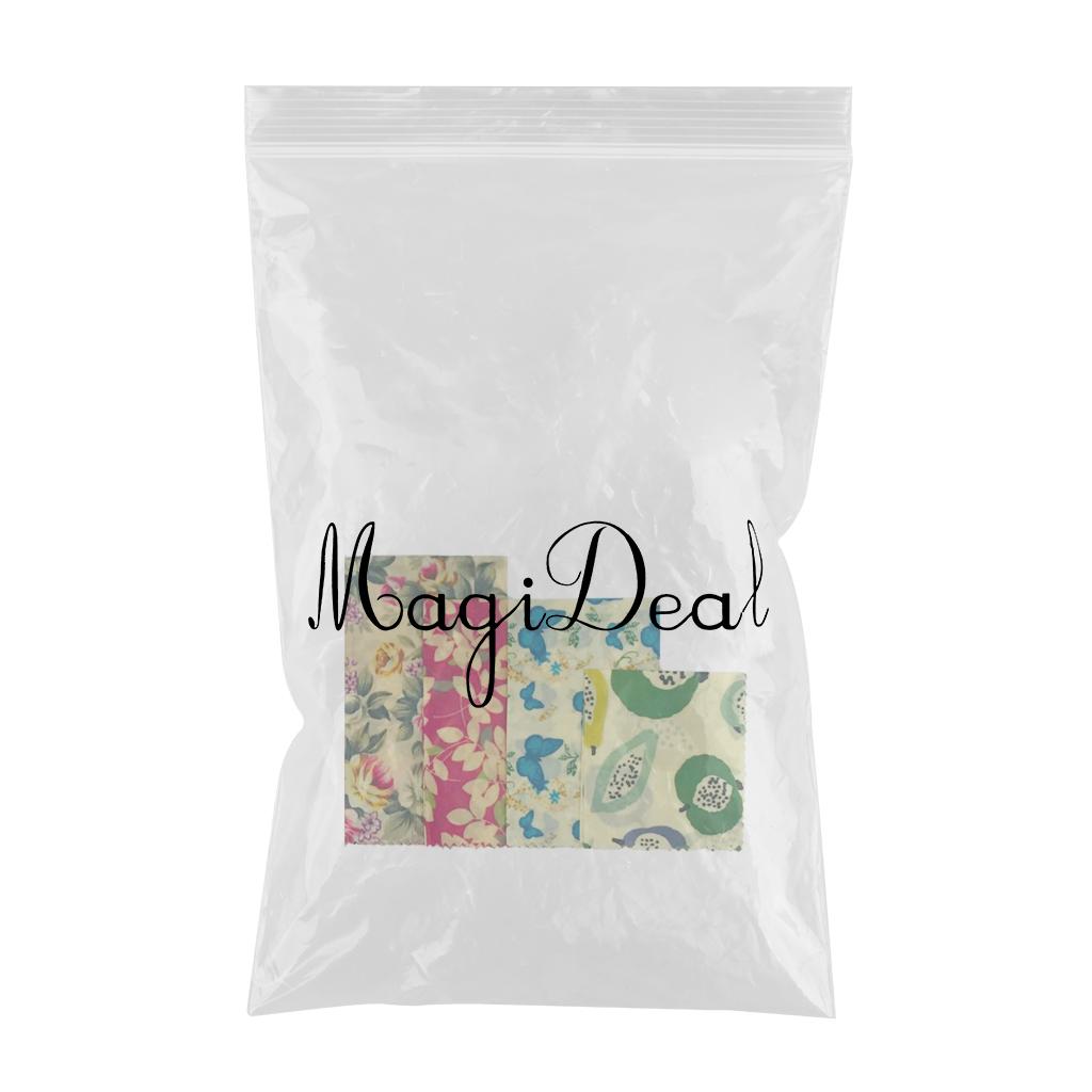 4Pcs Reusable Beeswax Food Wraps for Bread Sandwich Bees Wax Floral