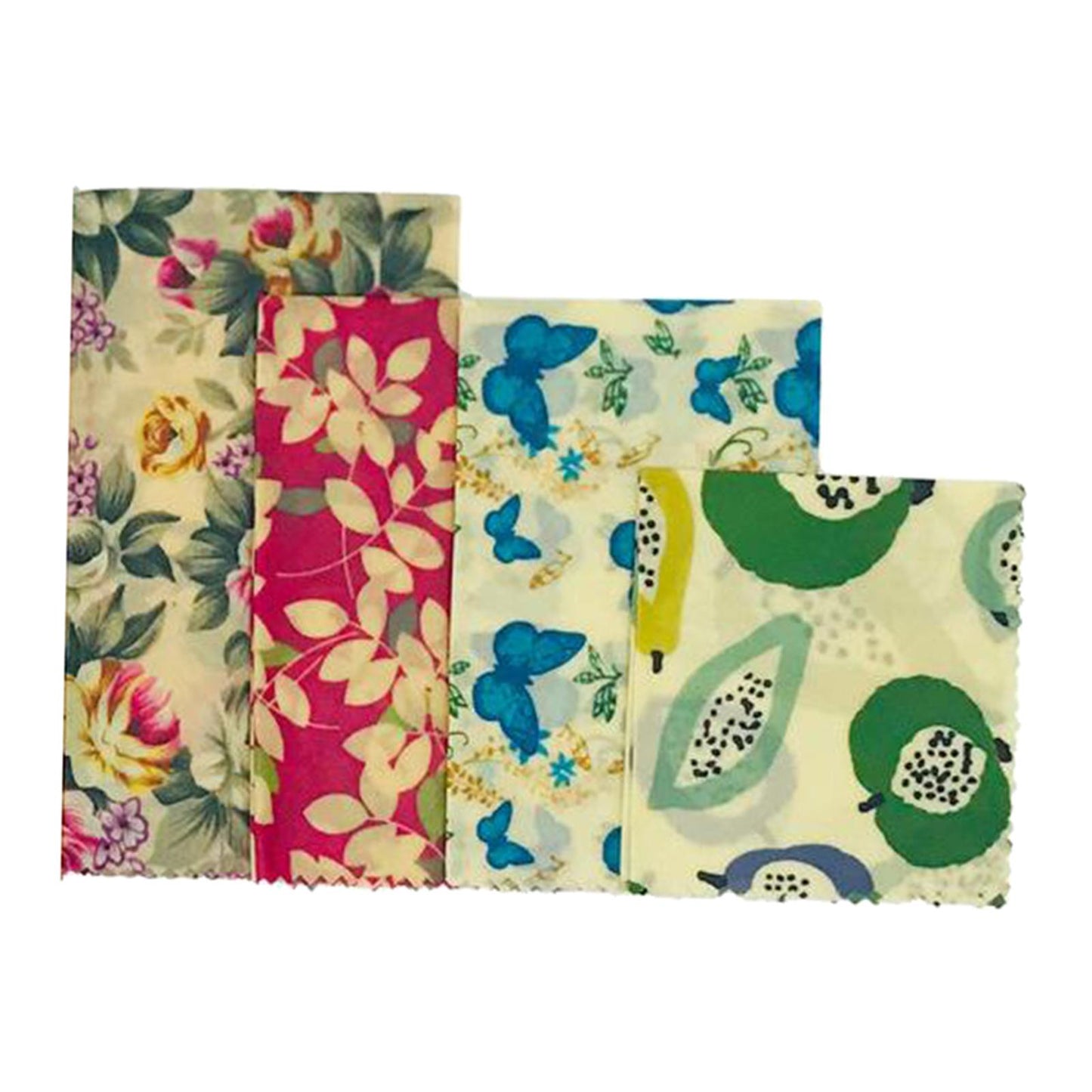 4Pcs Reusable Beeswax Food Wraps for Bread Sandwich Bees Wax Floral