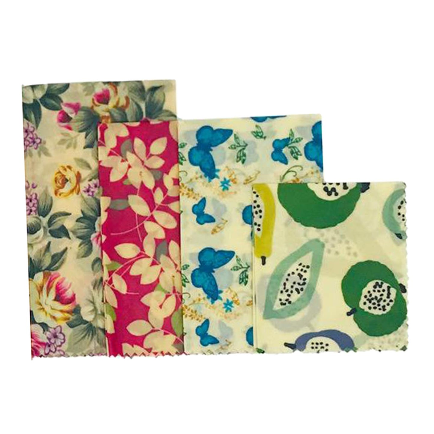 4Pcs Reusable Beeswax Food Wraps for Bread Sandwich Bees Wax Floral