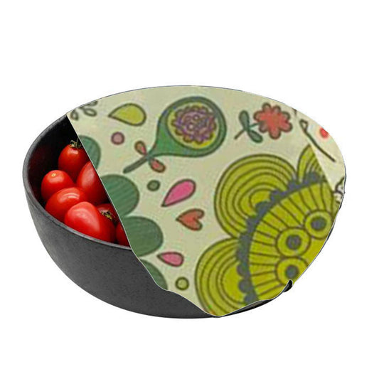 4Pcs Reusable Beeswax Food Wraps for Bread Sandwich Bees Wax Green Leaf
