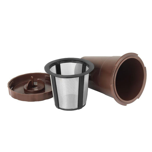 3x Reusable K Cups Refillable Pod Coffee Filters for Cafe Bar  Brown