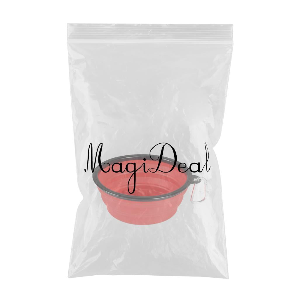 Slow Feeder Dog Bowl Collapsible Pet Cat Food Dish Water Feeding Red