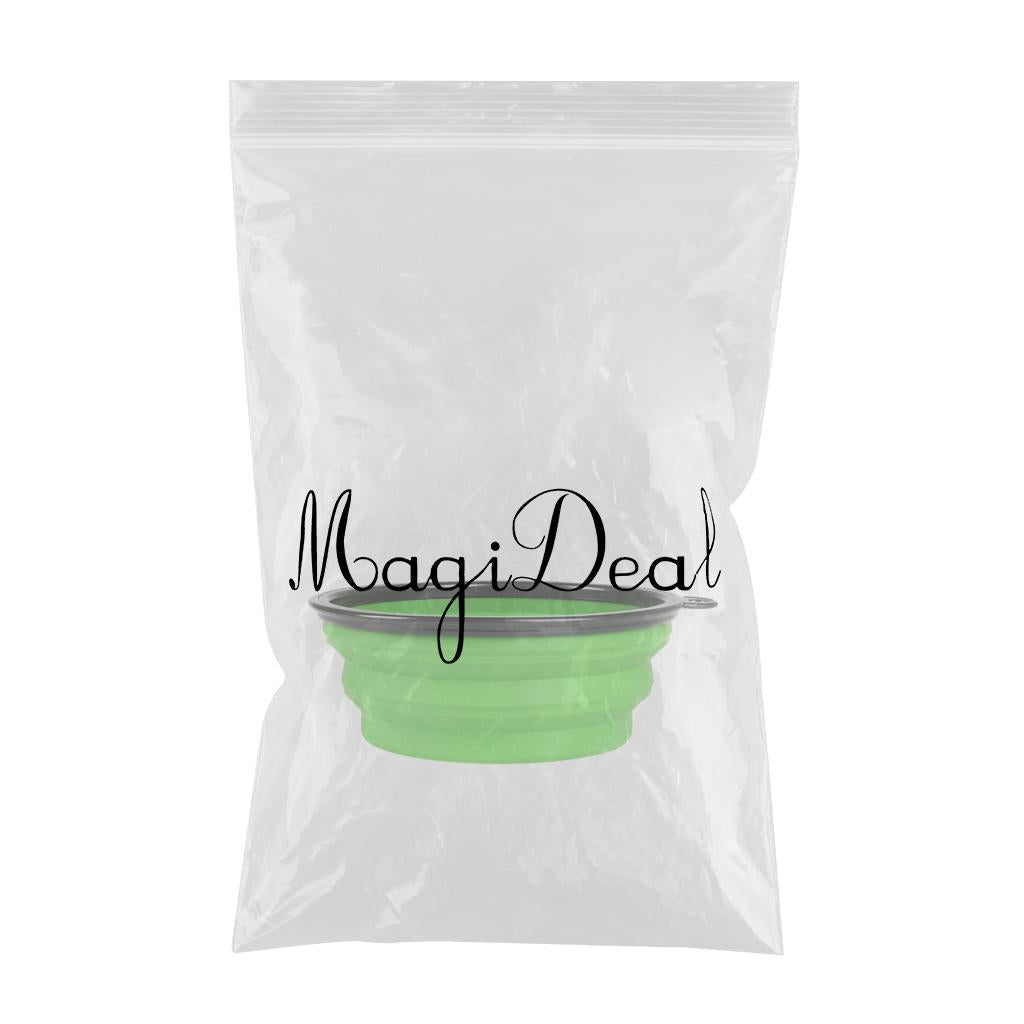 Slow Feeder Dog Bowl Collapsible Pet Cat Food Dish Water Feeding Green