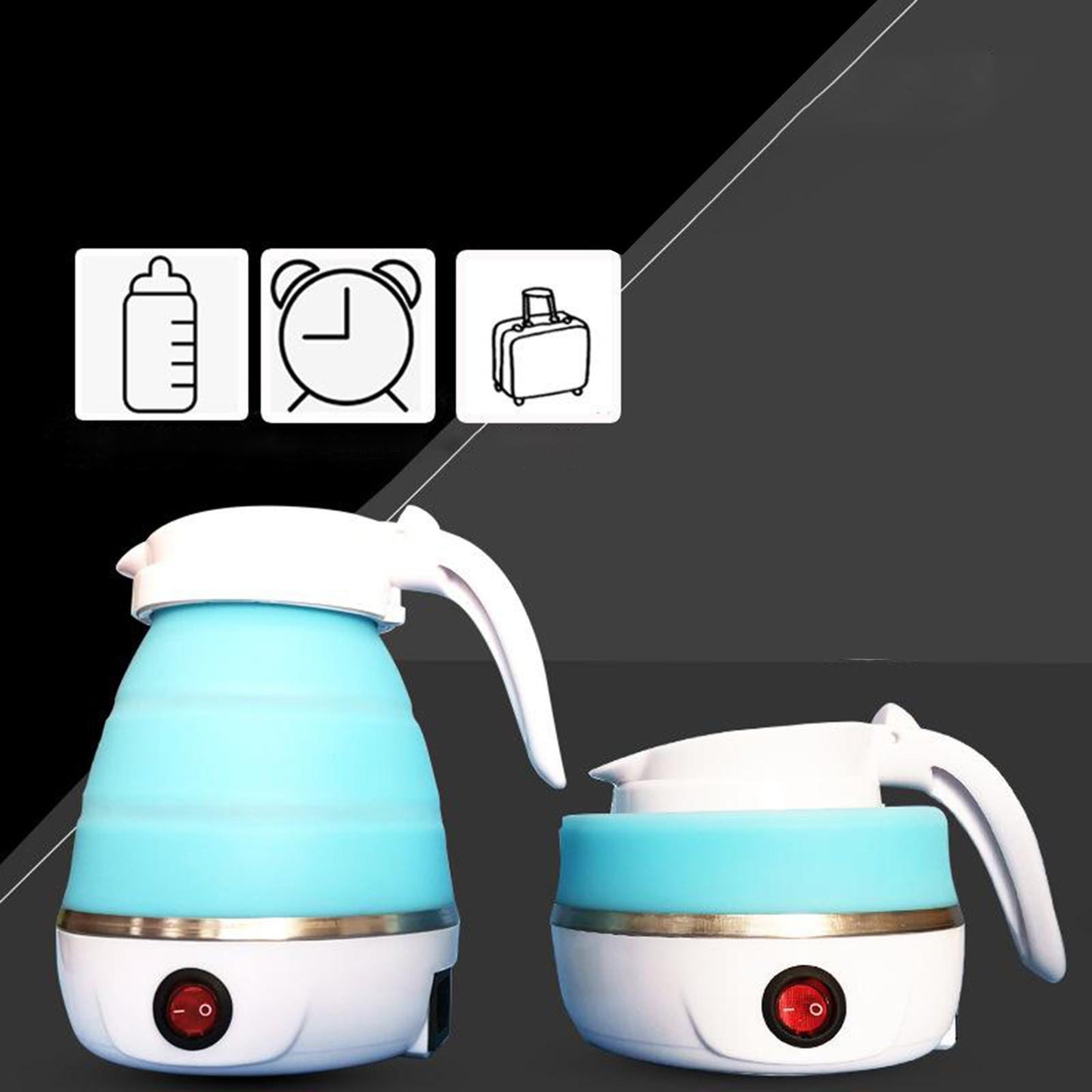EU Plug 220V 50hz Electric Portable Travel Kettle Camping Caravan 0.6L Pink