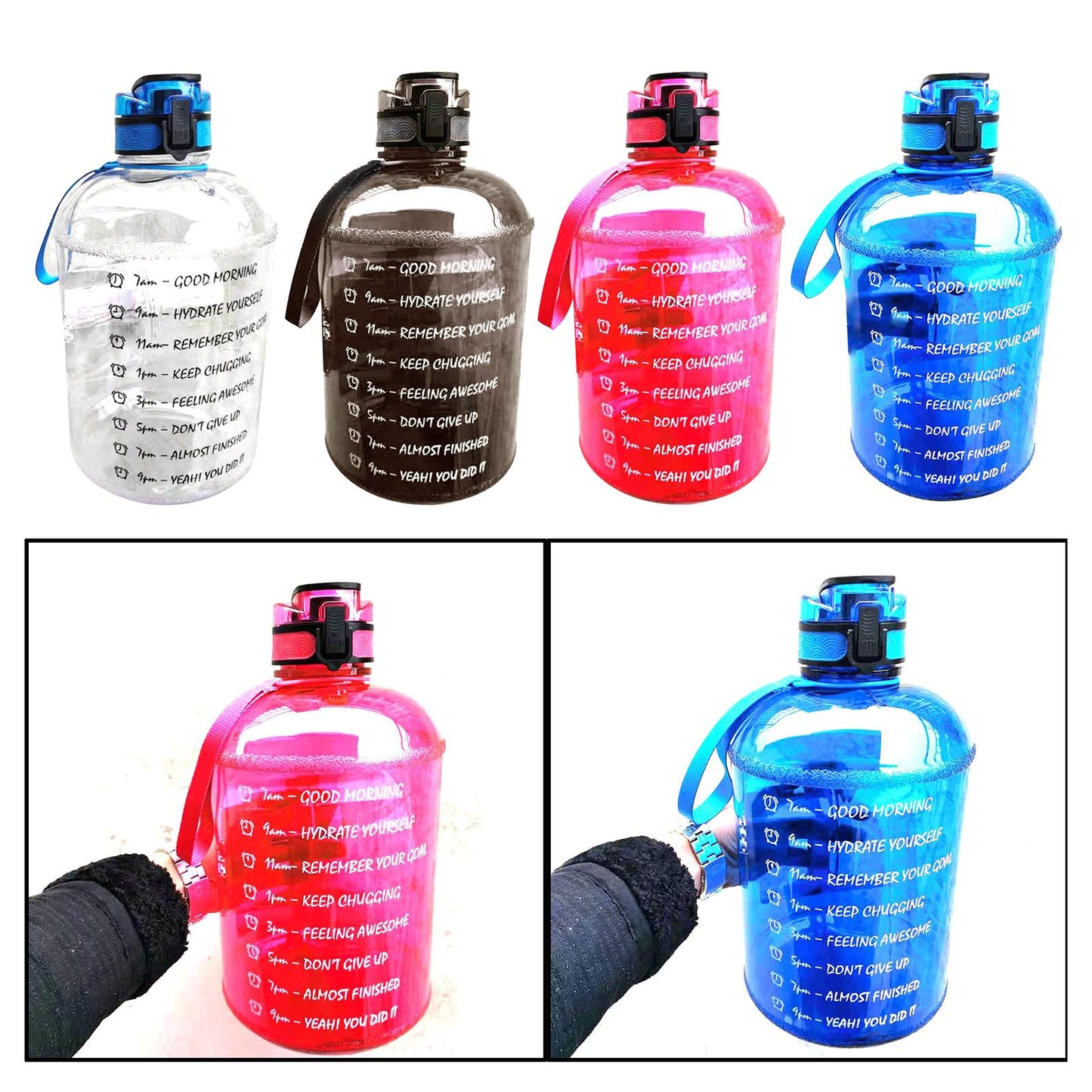 Premium Water Bottle Sports Leakproof Home Gym Fitness Workout Gears White
