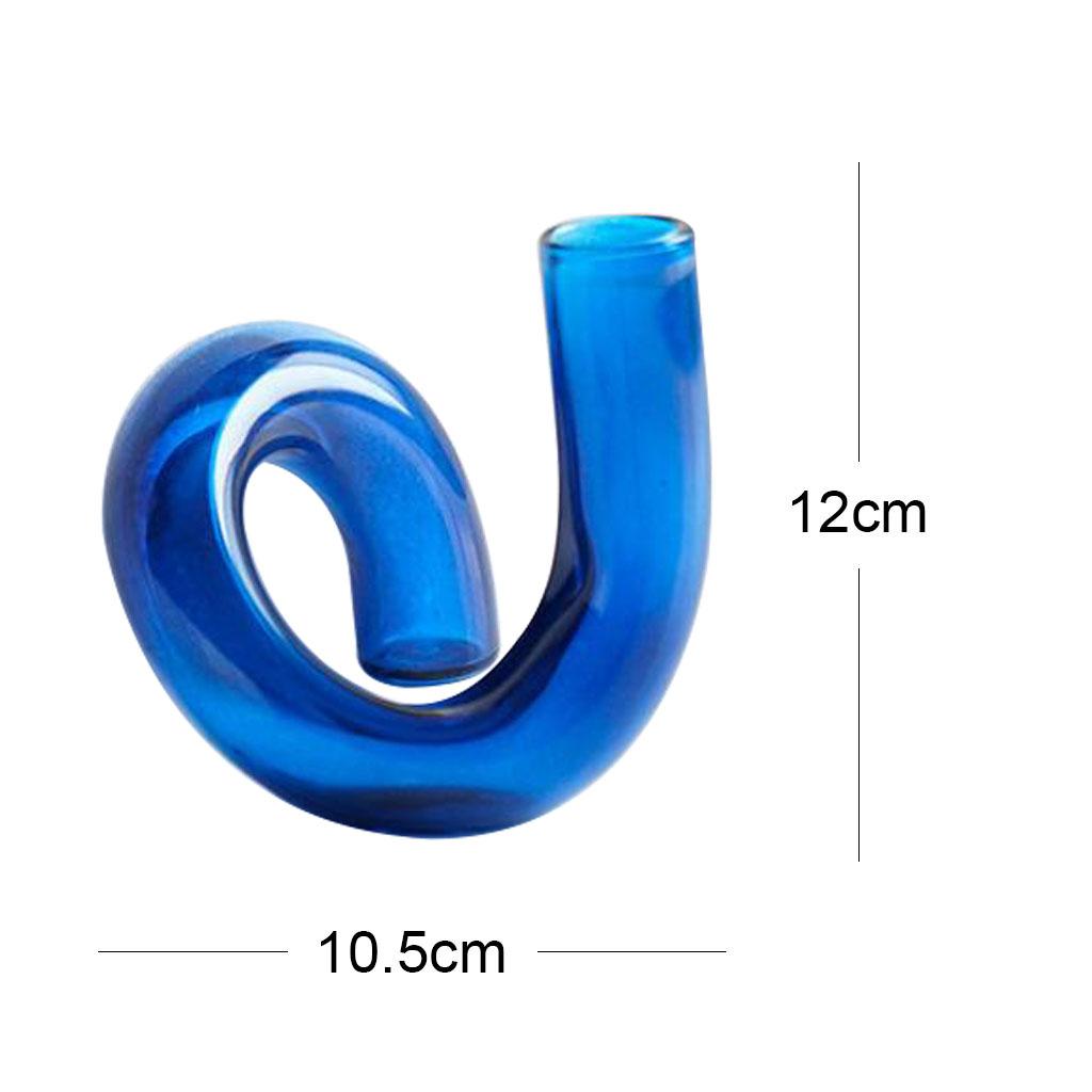 Nordic Glass Flower Vase Floral Display Table Flower Arrangement Blue