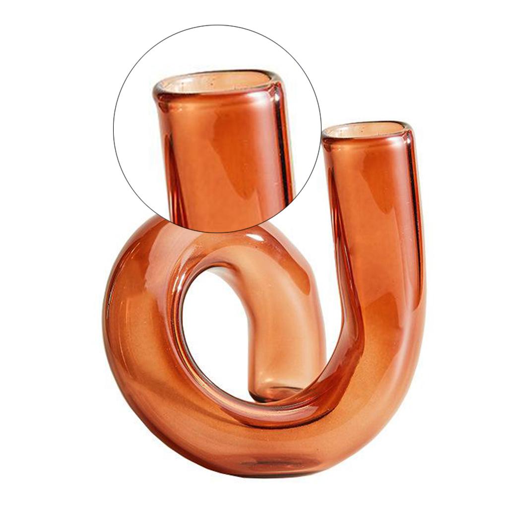 Nordic Glass Flower Vase Floral Display Table Flower Arrangement Brown