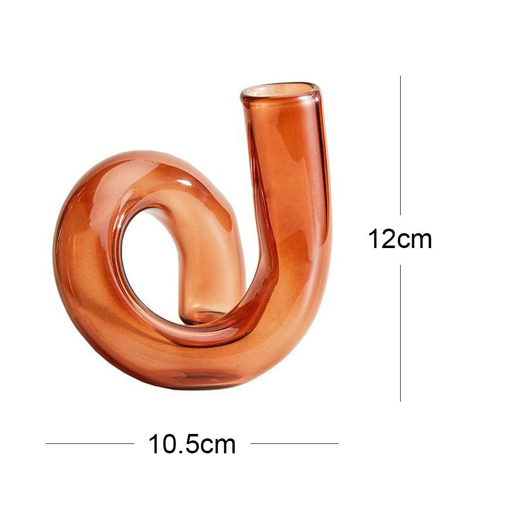 Nordic Glass Flower Vase Floral Display Table Flower Arrangement Brown