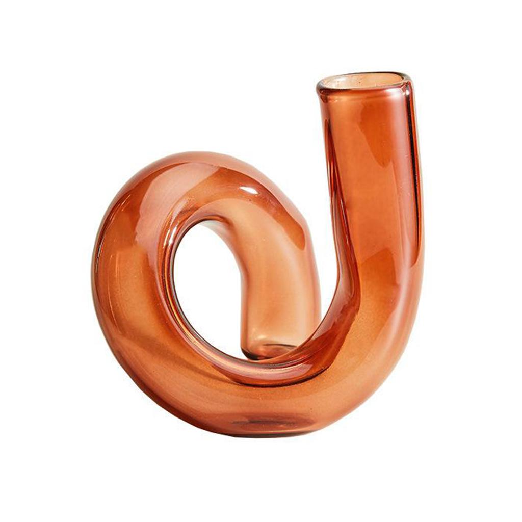 Nordic Glass Flower Vase Floral Display Table Flower Arrangement Brown