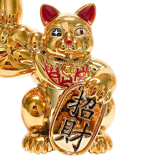 1pc Muscle Arm Lucky Cat Figurines Golden Feng Shui Welcome Cat Home Decor