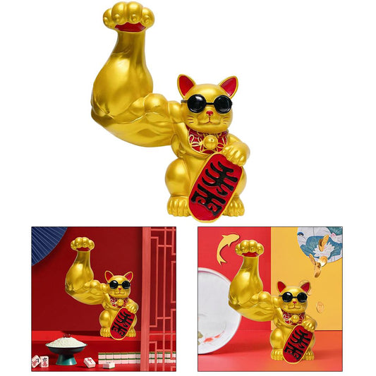 Fortune Lucky Figurines Cat Welcoming Cat Good Luck Feng Shui Cat Ornament