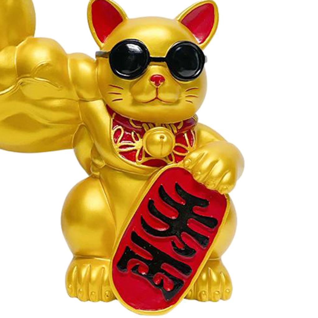 Fortune Lucky Figurines Cat Welcoming Cat Good Luck Feng Shui Cat Ornament