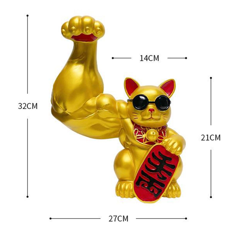 Fortune Lucky Figurines Cat Welcoming Cat Good Luck Feng Shui Cat Ornament