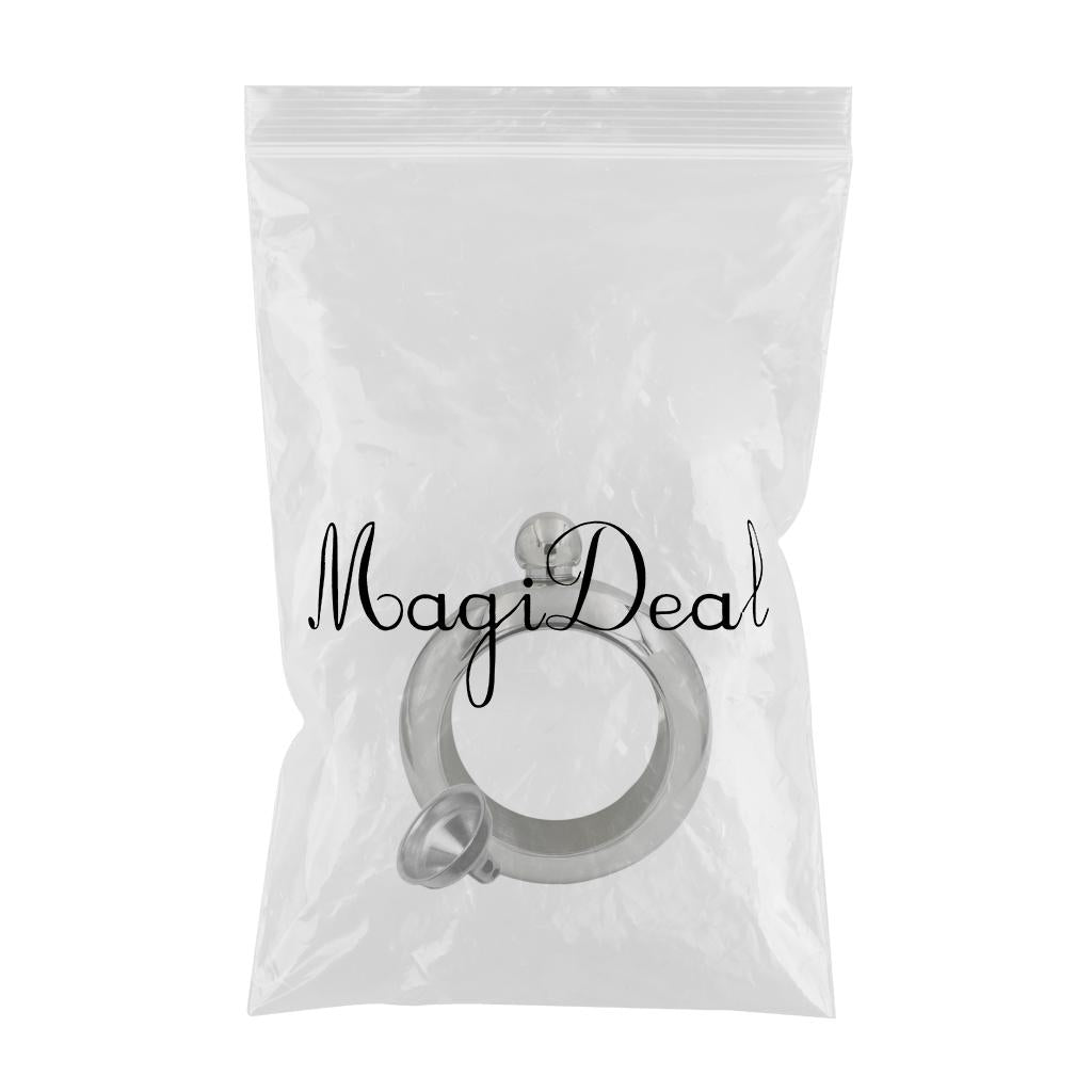 Bracelet Wine Flask with Funnel for Outdoor Camping Hiking Silver