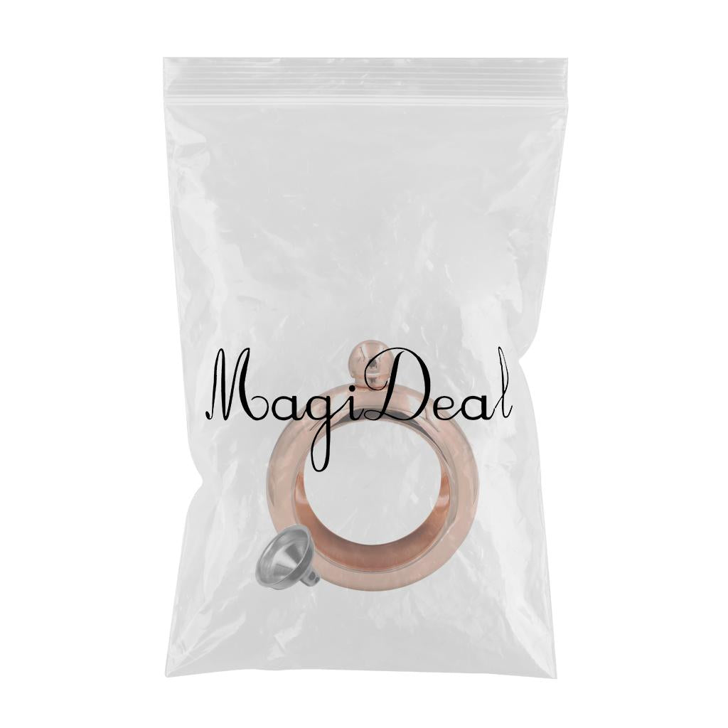 Bracelet Wine Flask with Funnel for Outdoor Camping Hiking Rose Gold
