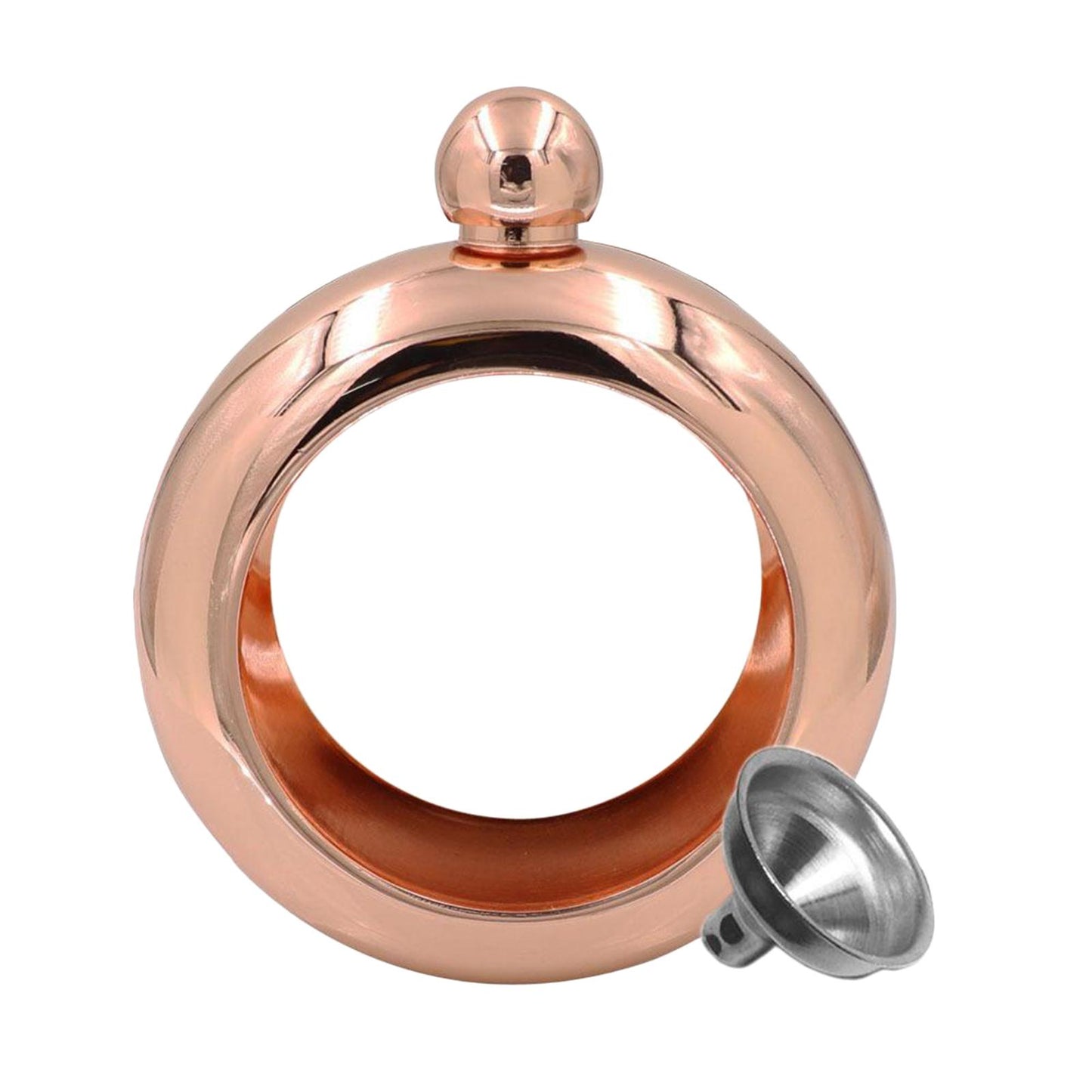 Bracelet Wine Flask with Funnel for Outdoor Camping Hiking Rose Gold