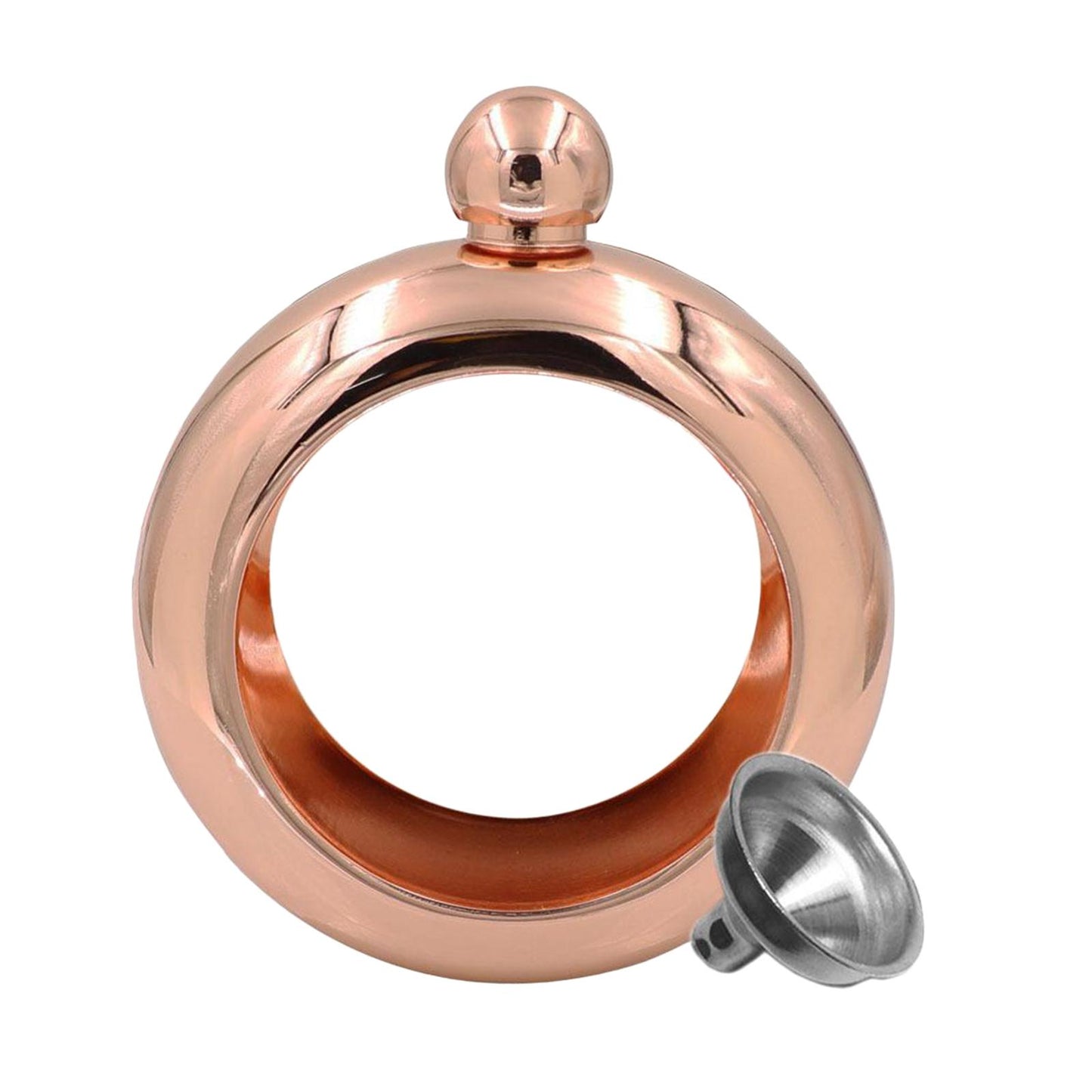 Bracelet Wine Flask with Funnel for Outdoor Camping Hiking Rose Gold