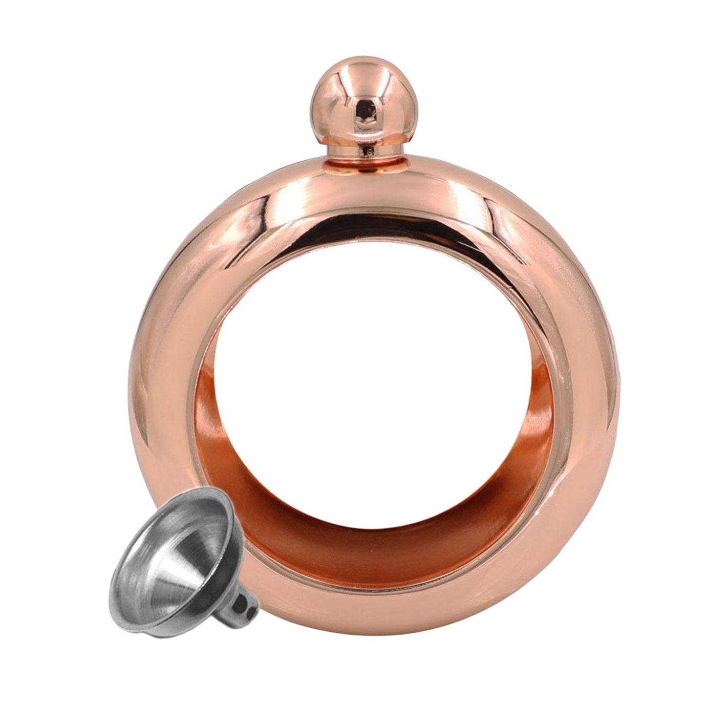 Bracelet Wine Flask with Funnel for Outdoor Camping Hiking Rose Gold