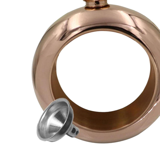 Bracelet Wine Flask with Funnel for Outdoor Camping Hiking Antique Copper