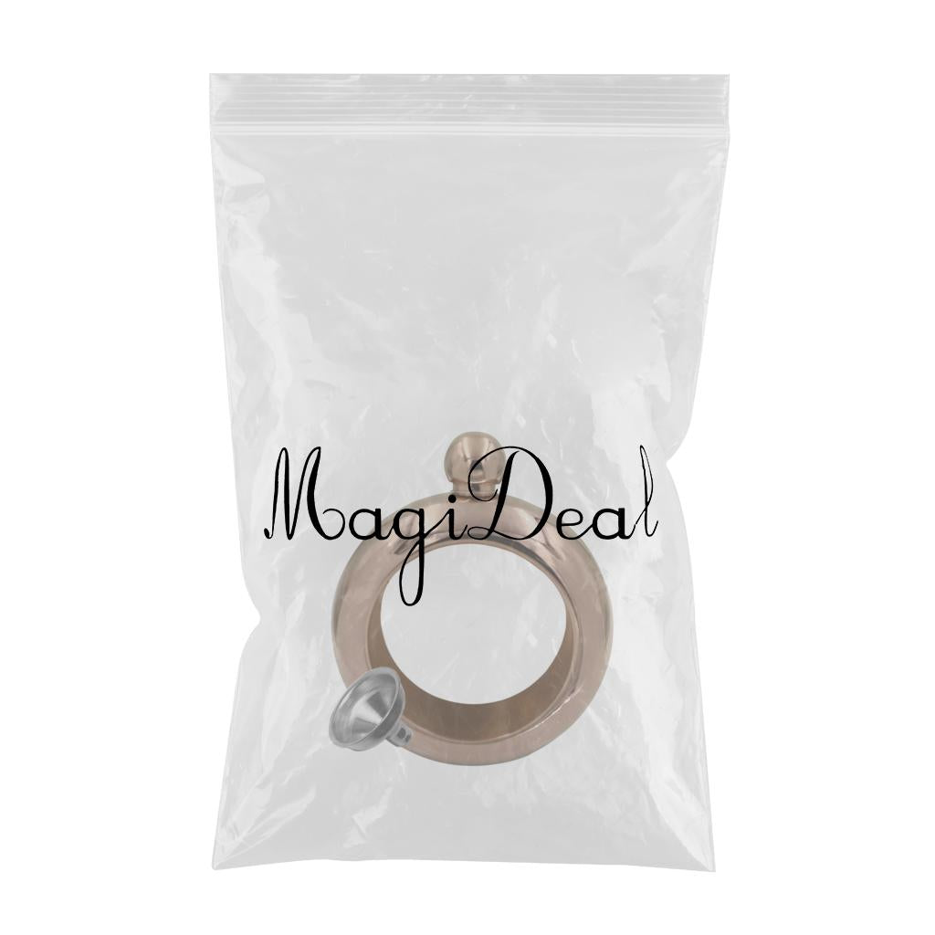 Bracelet Wine Flask with Funnel for Outdoor Camping Hiking Antique Copper