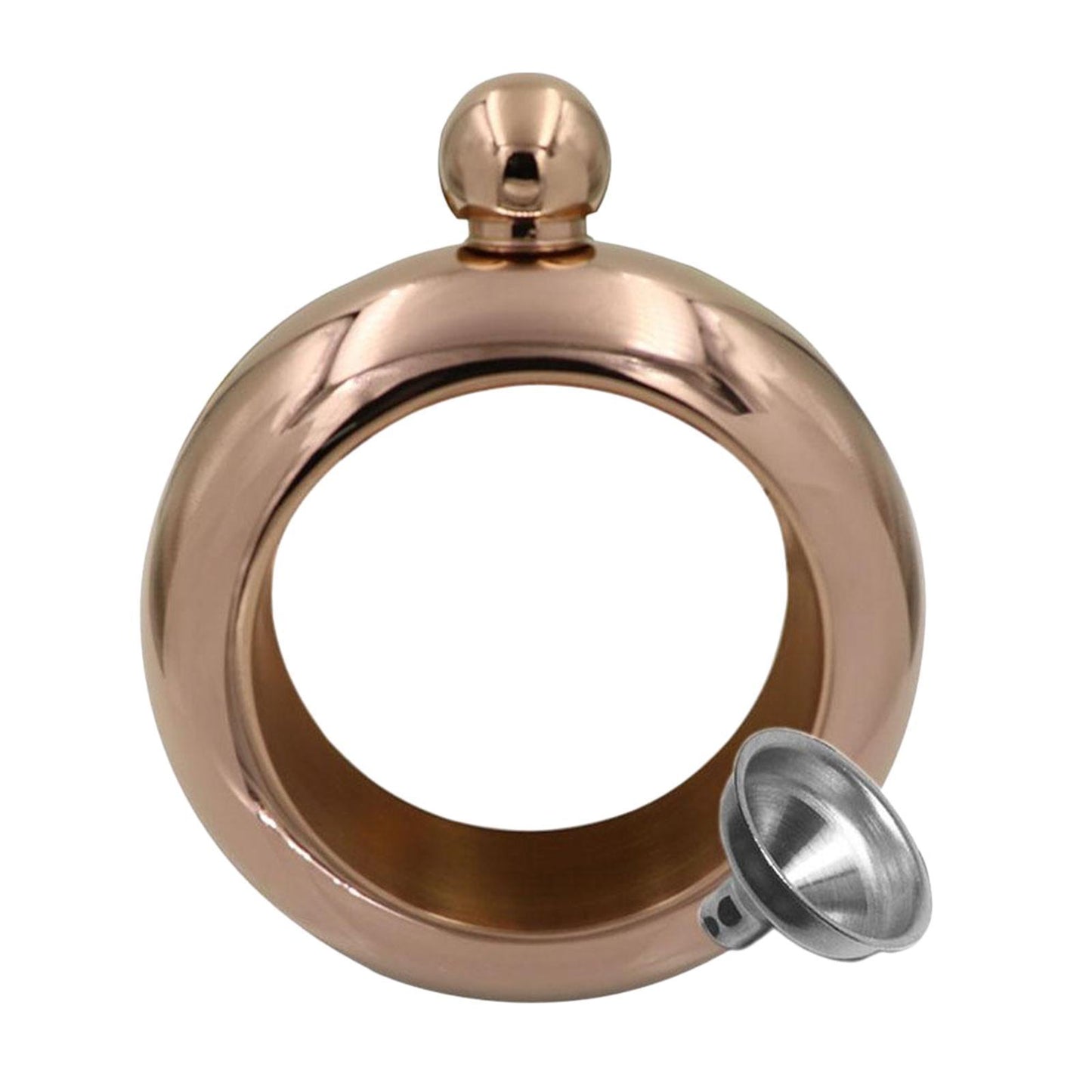 Bracelet Wine Flask with Funnel for Outdoor Camping Hiking Antique Copper