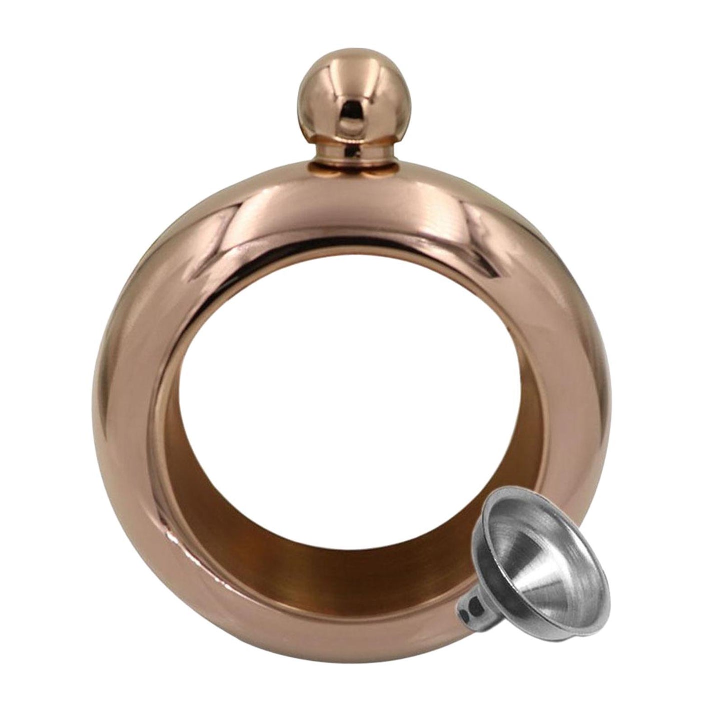 Bracelet Wine Flask with Funnel for Outdoor Camping Hiking Antique Copper
