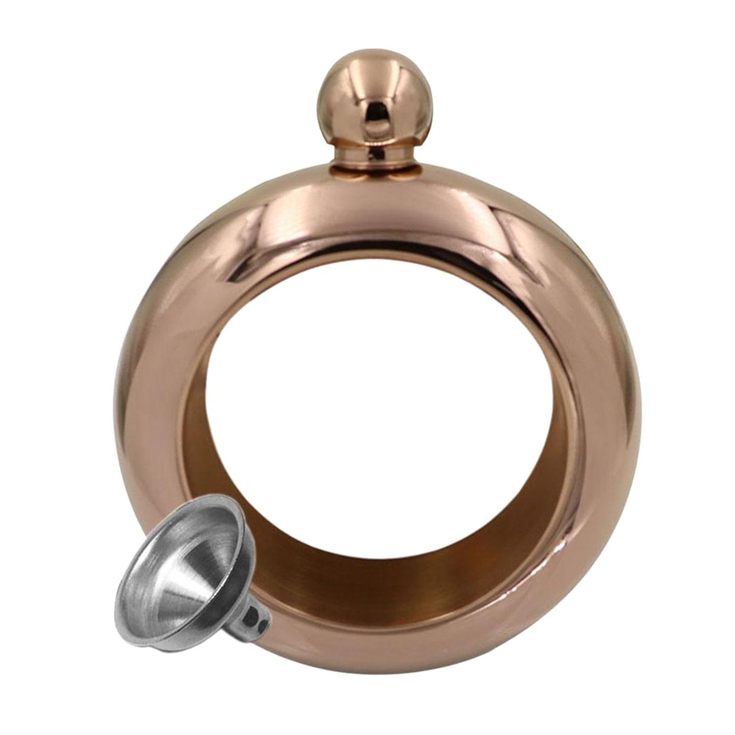 Bracelet Wine Flask with Funnel for Outdoor Camping Hiking Antique Copper